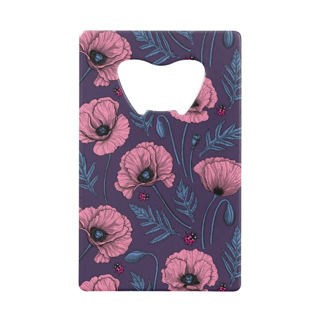 Pink poppies on dark violet (Front)