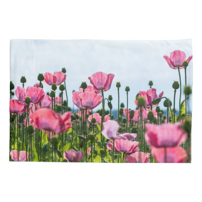 Pink Poppies Pillowcase (Back)