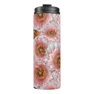 pink poppies thermal tumbler
