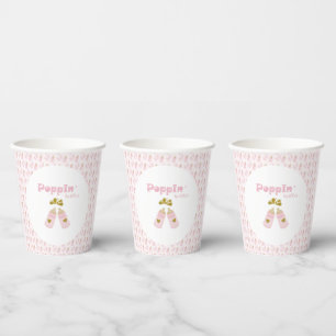 Pink Poppin Bottles Girl Baby Shower Paper Cups
