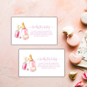 Pink Poppin Champagne Beer Books For Baby Shower  Enclosure Card