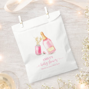 Pink Poppin Champagne Beer Girl Baby Shower Favour Bags