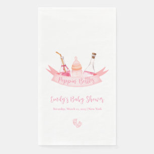 Pink Poppin Champagne Bottles Feet Baby Shower  Napkin