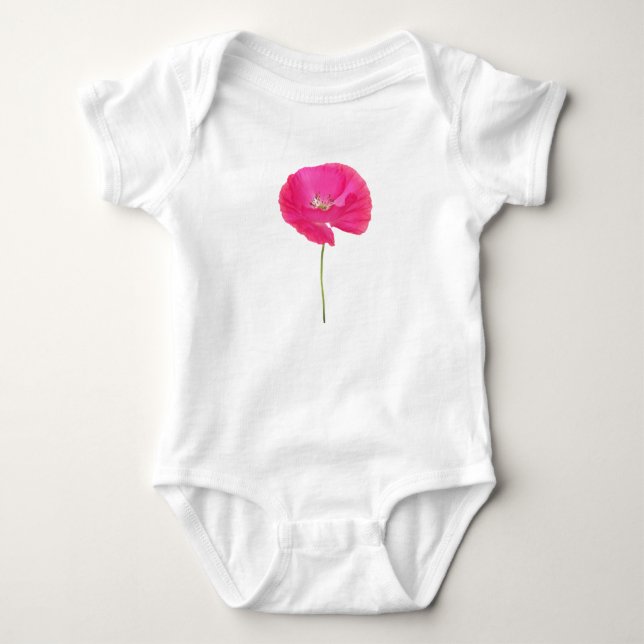 pink poppy baby bodysuit (Front)