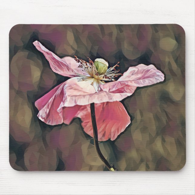 Pink Poppy Flower Art Mouse Pad (Front)