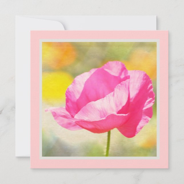 Pink Poppy Flower Baby Shower Invitation (Front)