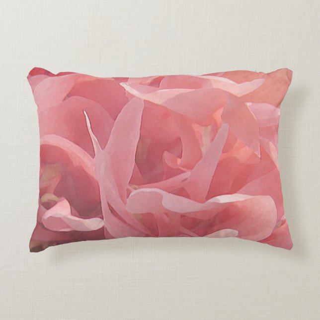 Pink Poppy Flowers Floral Accent Pillow (Front)