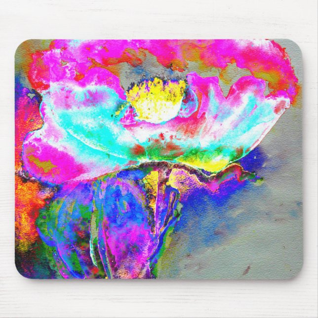 Pink Poppy Mouse Mat (Front)