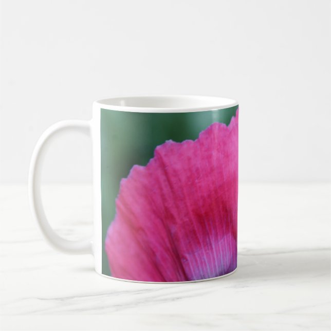 Pink Poppy Petal Upclose Coffee Mug (Left)