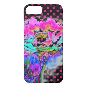 Pink poppy pink/black polka-dots iPhone 8/7 case