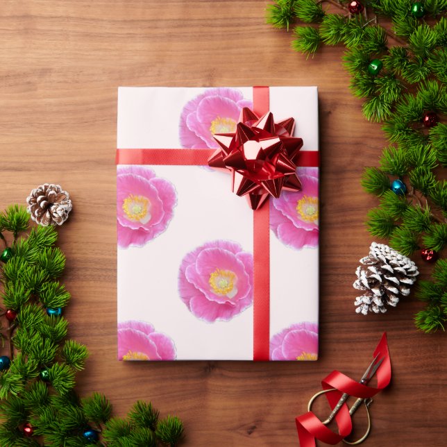 Pink Poppy Wrapping Paper (Holiday Gift)