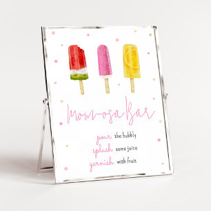Pink Popsicle Baby Shower Mom Osa Bar Poster