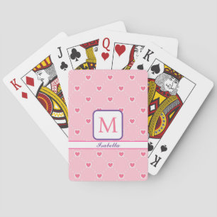 Pink Popular Heart Valentines Day Collection Playing Cards