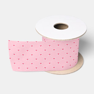 Pink Popular Heart Valentines Day Collection Satin Ribbon