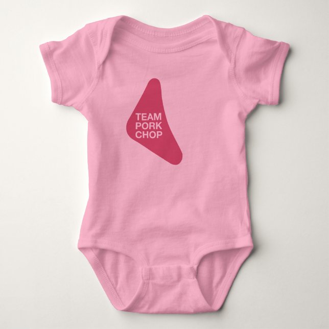 Pink Pork Chop Design Baby Bodysuit (Front)