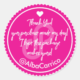 Pink Poshmark Thank You Classic Round Sticker