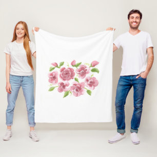 Pink Posies Fleece Blanket