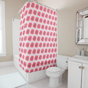 Pink Posies Pattern Shower Curtain