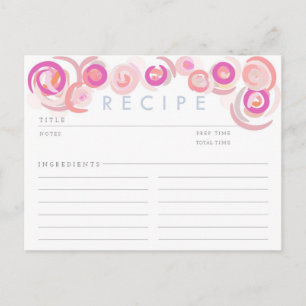 Pink Posies Recipe Card