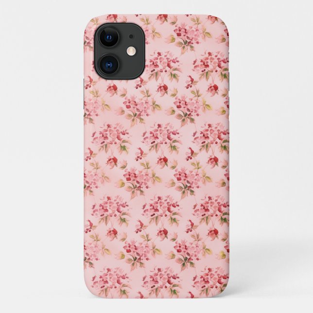 Pink Posies Vintage Style Sweet Art Phone Case (Back)