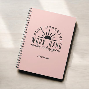 Pink Positive Motivational Mantra with Any Name Notebook