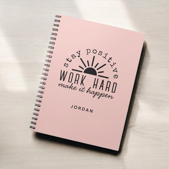 Pink Positive Motivational Mantra with Any Name Notebook (Creator Uploaded)