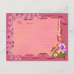 Pink Posy Recipe Cards