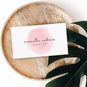 Pink Powder Puff Professional Makeup Artist Business Card
