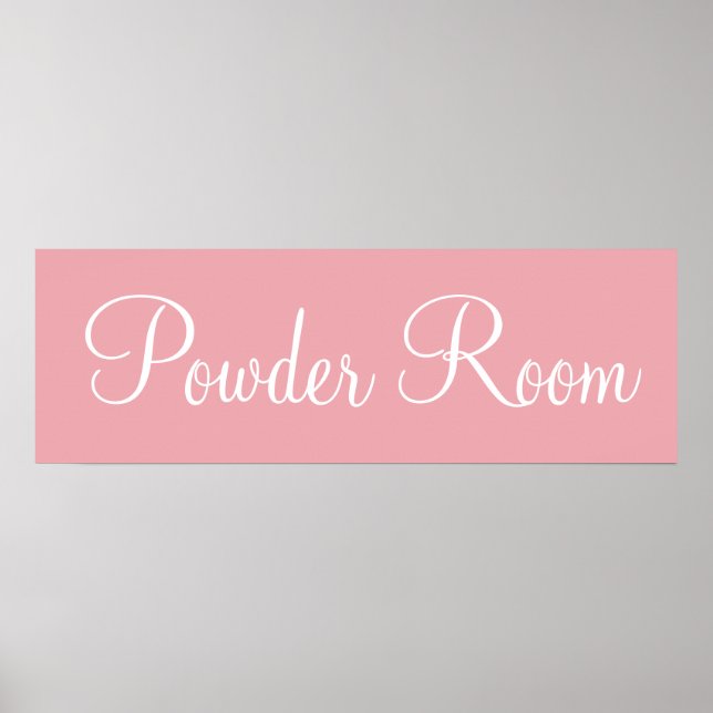 Pink Powder Room Wall Art Poster Print (Front)