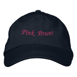 Pink Power Bold Blend of Feminine Energy-Hat Navy Embroidered Hat