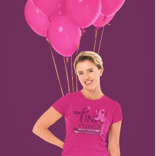 Pink Power-Breast Cancer Awareness Design T-Shirt
