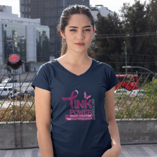Pink Power-Breast Cancer Awareness Design T-Shirt