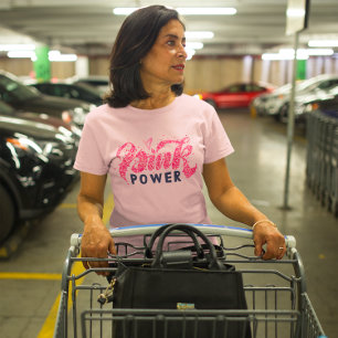 Pink Power Breast Cancer Awareness Heart T-Shirt