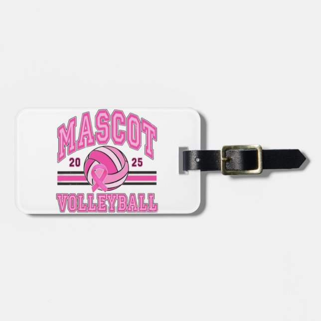 🏐💖 Pink Power Volleyball 🎗️ Luggage Tag (Front Horizontal)