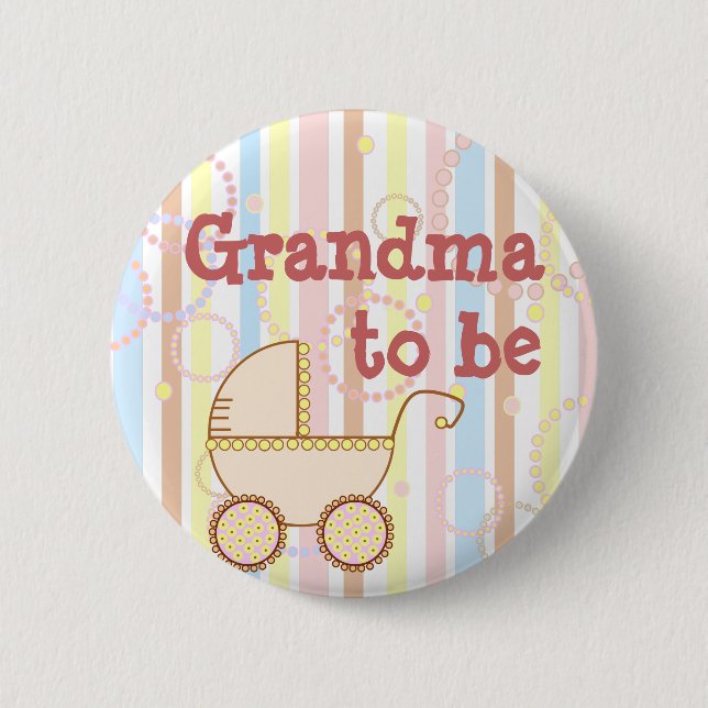 Pink Pram - "Grandma to Be" Pin (Front)