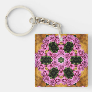 Pink Prancing Posies Key Ring