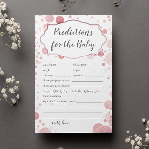 Pink Predictions & Advice for the baby shower game