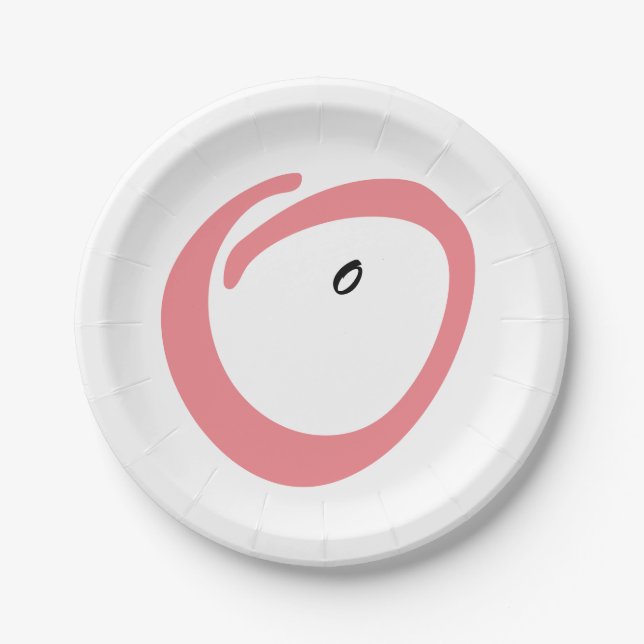 Pink pregnant belly baby shower cute paper plate (Front)