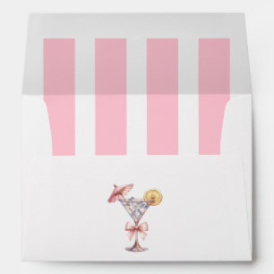 Pink Preppy A Tini One Martini Baby Shower Envelope
