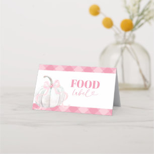 Pink Preppy Pumpkin Birthday Food Label Folded Appointment Card