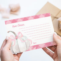 Pink Preppy Pumpkin Birthday Time Capsule Notes