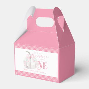 Pink Preppy Pumpkin First Birthday Favour Boxes