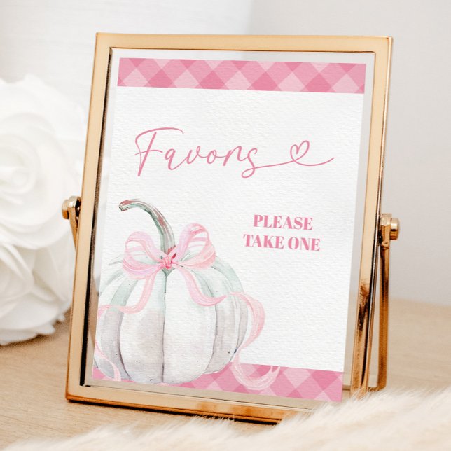 Pink Preppy Pumpkin Girl Birthday Favours Poster (Creator Uploaded)