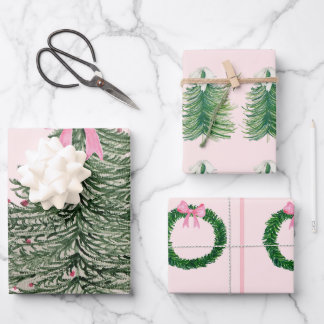 Pink & PreppyChristmas Wrapping Paper - Watercolor