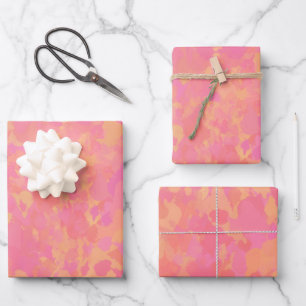 Pink Prerogative Painted Abstract Pattern Wrapping Paper Sheet
