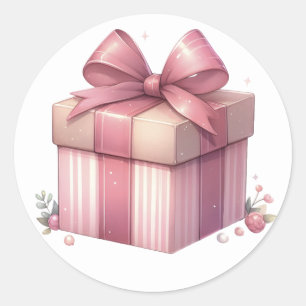 Pink Present Stickers