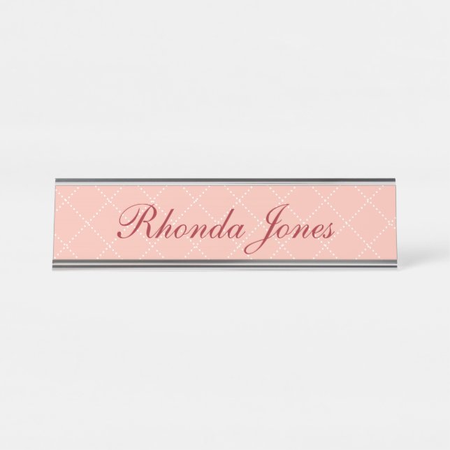 Pink Pretty Desk Name Plate (Front)