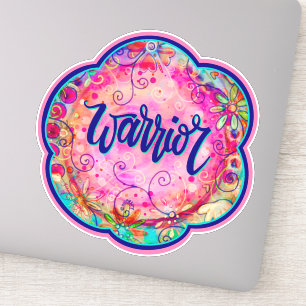 Pink Pretty Floral Warrior Inspirivity Sticker