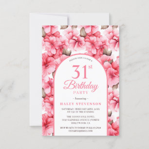 Pink Pretty Garden Floral Arch Chic 31st Birthday Invitation
