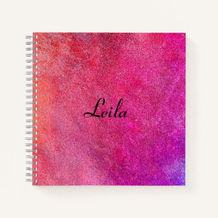 Pink Pretty Glitter Name Notebook